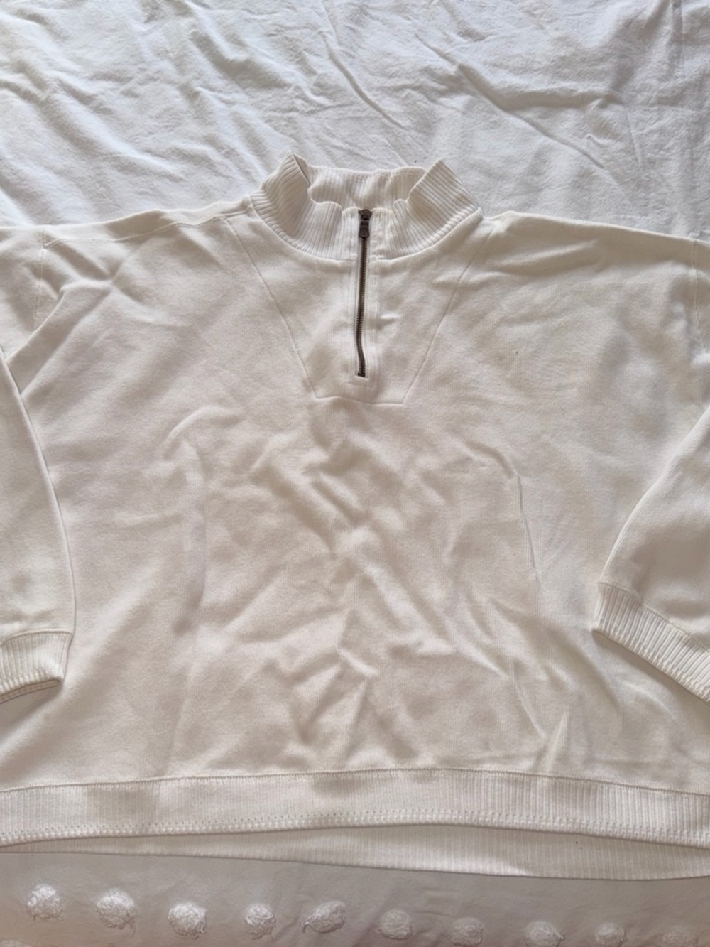 Men's Cream Half-Zip Sweater Tommy Baha